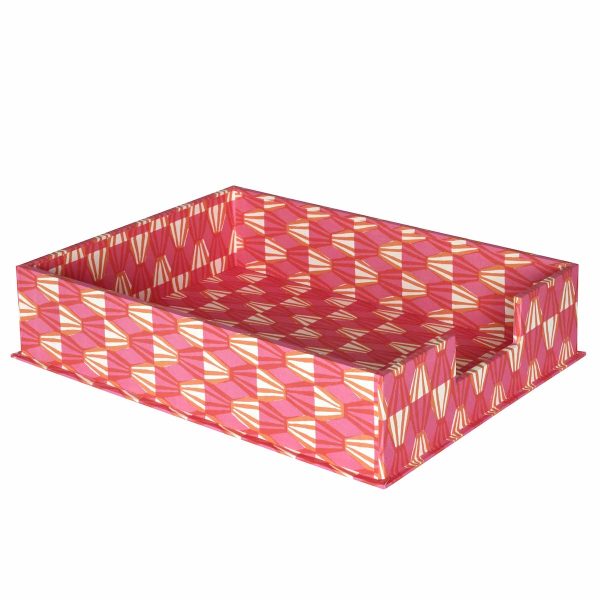 Letter Tray — Threadwork Pink and Orange