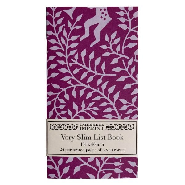 Cambridge Imprint Very Slim List Book in Dancing Hare Violet