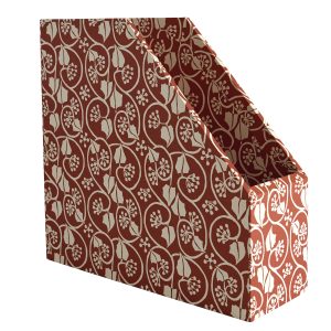 Magazine File in Small Ivy Stripe Russet - Cambridge Imprint