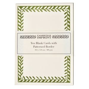 10 Postcards with Patterned Border in Sage Green