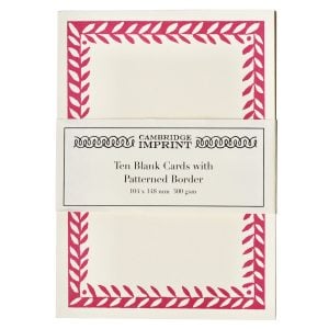Postcard with Patterned Border in Bright Pink by Cambridge Imprint