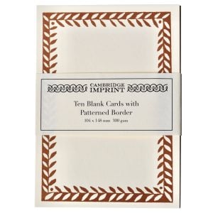 10 Postcards with Patterned Border in Cocoa