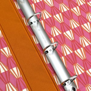 Ring Binder detail — Threadwork Pink and Orange