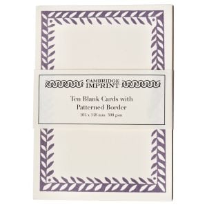 10 Postcards with Patterned Border in French Lavender