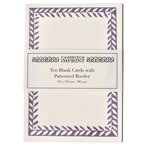 Postcard with Patterned Border in French Lavender by Cambridge Imprint