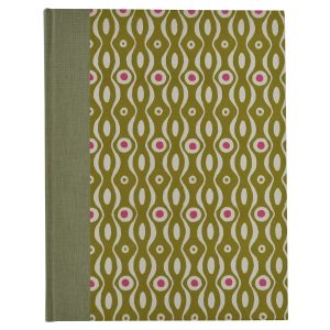 Patterned Album Persephone Bright Olive and Cool Pink (Portrait Format)