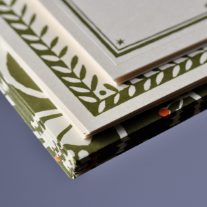 Notecard Set in Swamp Green by Cambridge Imprint—detail