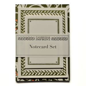 Set of Notecards and Envelopes Ivy Swamp Green and Orange