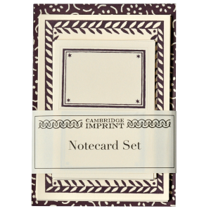 Set of Notecards and Envelopes Small Pear Halves Elderberry