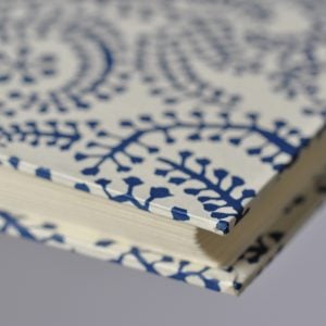 Cambridge Imprint photo album covered in Seaweed Paisley Prussian Blue paper