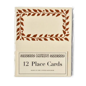Packet of Twelve Patterned Border Place Cards Cocoa