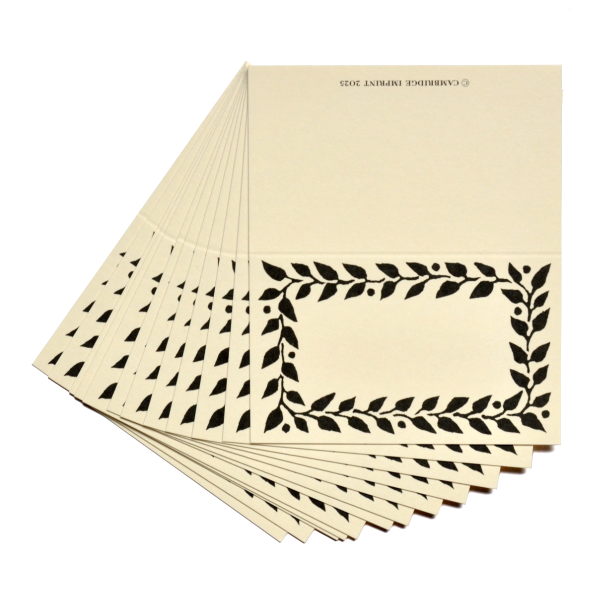 Packet of Twelve Patterned Border Place Cards Black