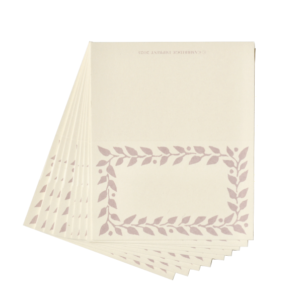 Packet of Twelve Patterned Border Place Cards Cupboard Pink