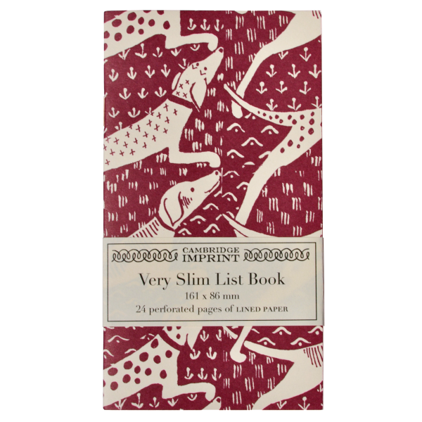 Very Slim List Book in Dogs Blackcurrant Squash by Cambridge Imprint