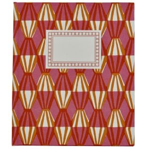 Large Hardback Notebook Threadwork Bright Pink and Orange