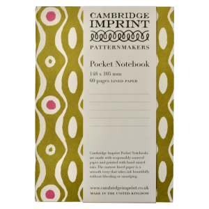 Pocket Notebook Persephone Bright Olive and Cool Pink