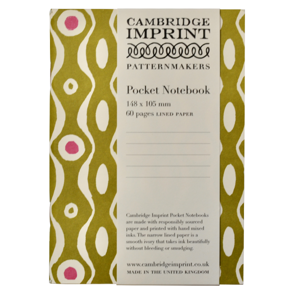 Pocket Notebook Persephone Bright Olive and Cool Pink by Cambridge Imprint