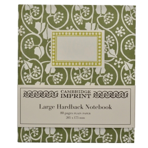 Large Hardback Notebook Small Ivy Stripe Sage Green by Cambridge Imprint