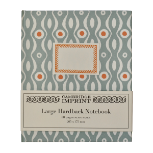 Large Hardback Notebook Persephone Teal and Burn Orange (Plain)
