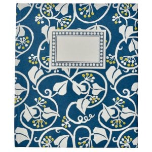 Large Hardback Notebook Ivy Deep Marine Blue and Acid Yellow