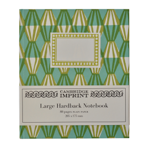Large Hardback Notebook Threadwork Sap Green and Turquoise (Plain)