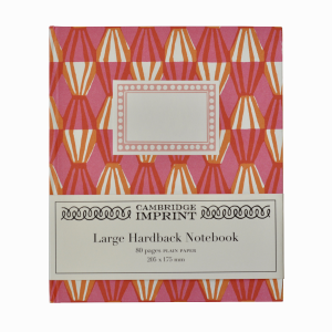Large Hardback Notebook Threadwork Bright Pink and Orange (Plain)