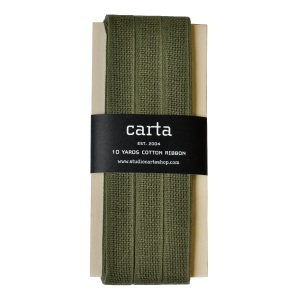 Loose-weave Italian Cotton Ribbon Olive