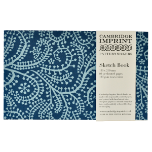 Softback Sketchbook Seaweed Paisley Cyanotype