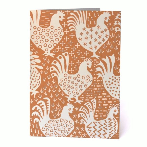 Card Hens Cinnamon by Cambridge Imprint