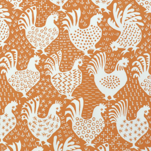 Patterned Paper Hens Cinnamon by Cambridge Imprint