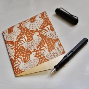 Card Hens Cinnamon by Cambridge Imprint
