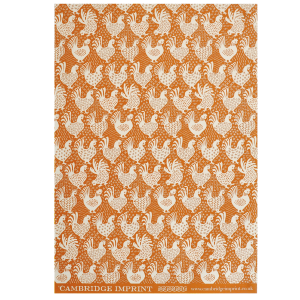 Patterned Paper Hens Cinnamon by Cambridge Imprint