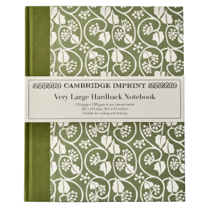 Very Large Hardback Notebook Small Ivy Stripe Sage Green