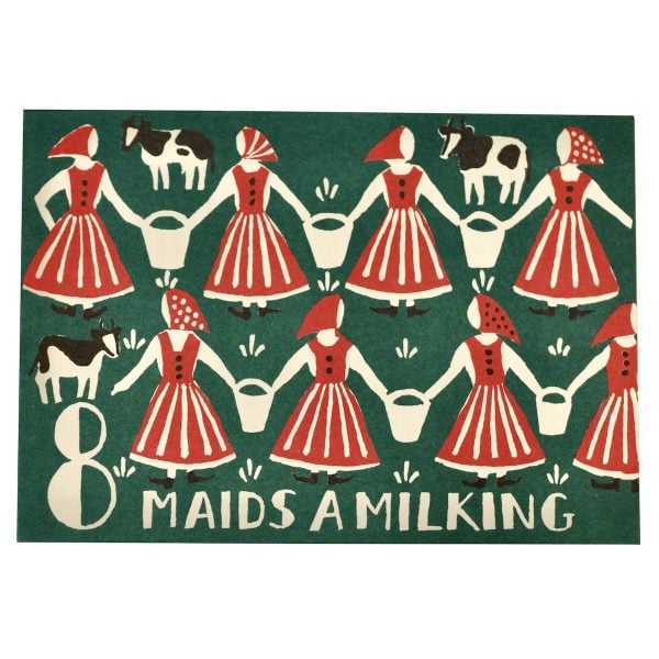 Cambridge Imprint Eight Maids A-Milking Card