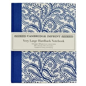 Very Large Hardback Notebook Seaweed Paisley Prussian Blue