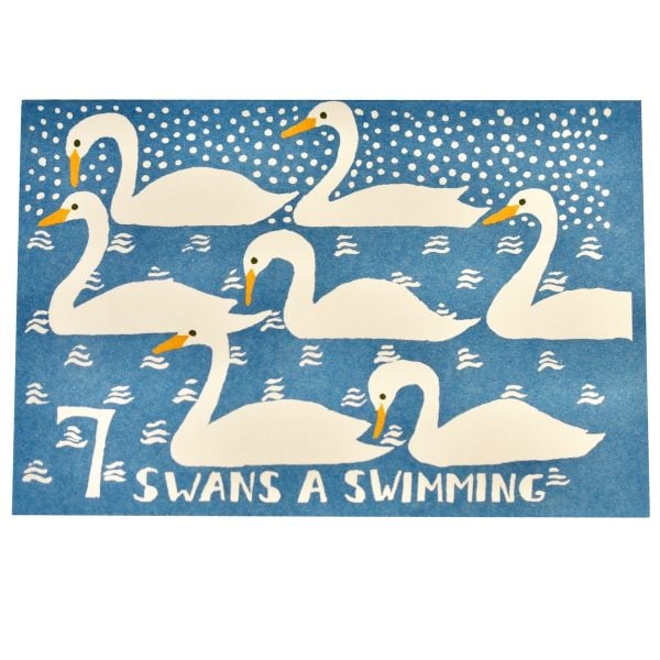 Cambridge Imprint Seven Swans A-Swimming Card