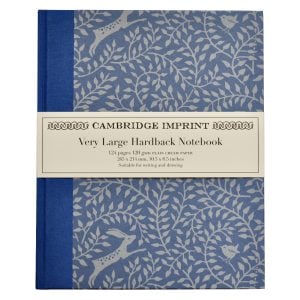 Very Large Hardback Notebook Dancing Hare Blue