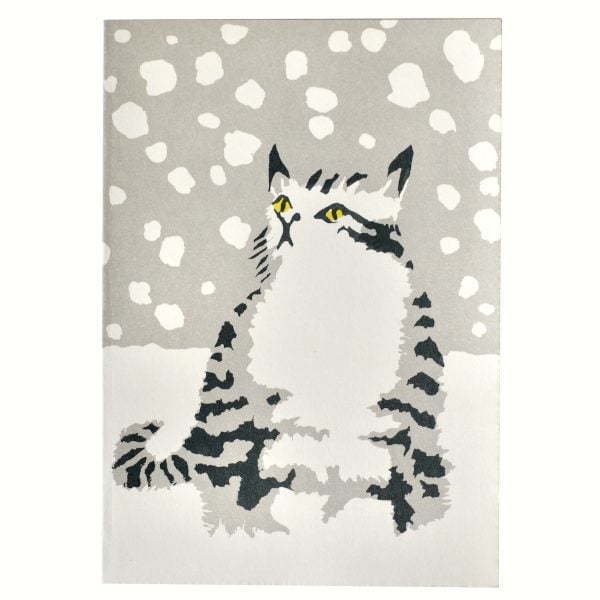 Cambridge Imprint Snow Cat Card