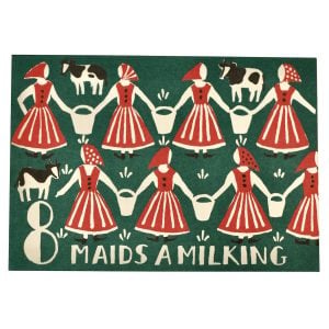 Pack of Ten Cards Eight Maids A-Milking