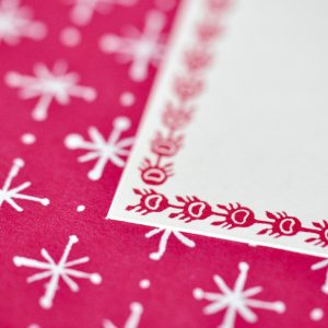 Closeup on Cambridge Imprint Long Labels in Bright Pink
