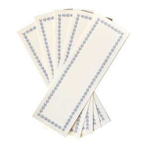 Five Long Self Adhesive Labels with Cornflower border