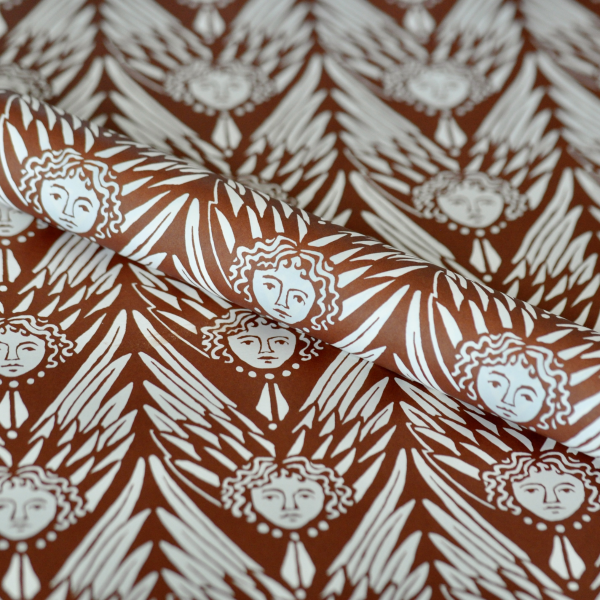 Suffolk Angels Patterned Paper in Cocoa by Cambridge Imprint
