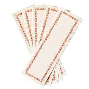 Five Long Self Adhesive Labels with Tomato border