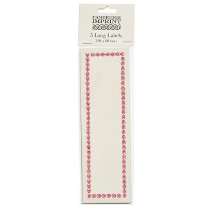 Cambridge Imprint Long Labels in Bright Pink