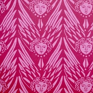 Suffolk Angels Patterned Paper in Plum Pudding by Cambridge Imprint