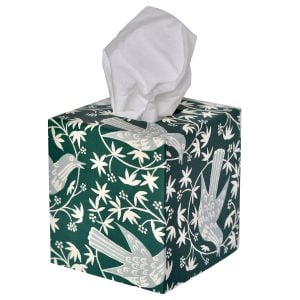 A Square Tissue Box Cover in Songbird Midwinter