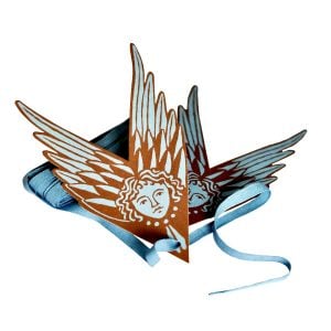 5 Fancy Suffolk Angels Gift Tags Bruised Copper