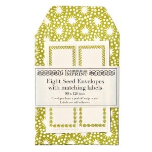 A Packet of Eight Seed Envelopes in Animalcules Bawden Green with Matching Labels