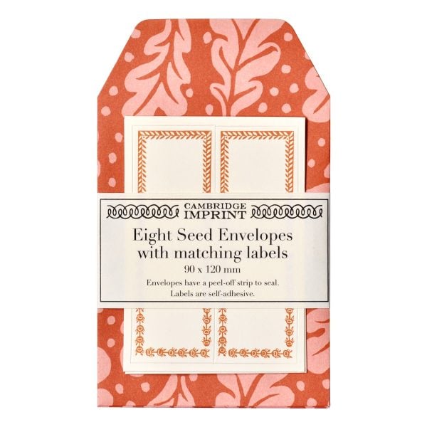 A Packet of Eight Seed Envelopes in Quercus Pomegranate with Matching Labels