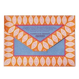 A Packet of patterned paper chain in pinks, oranges and blues